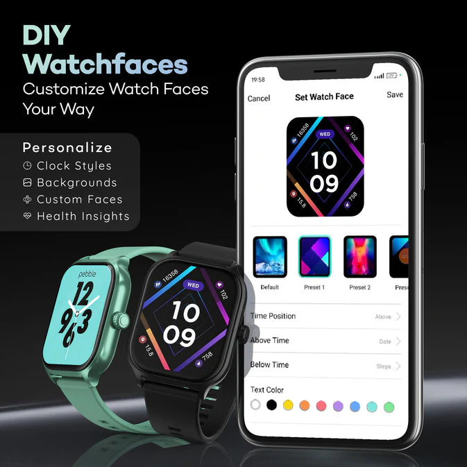 Pebble NEO PFB211 Smartwatch – 1.99″ HD Bluetooth Calling, Heart Rate & SpO₂, IP67 Water-Resistant