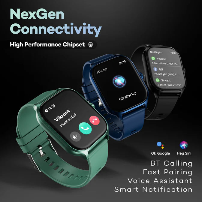 Pebble NEO PFB211 Smartwatch – 1.99″ HD Bluetooth Calling, Heart Rate & SpO₂, IP67 Water-Resistant