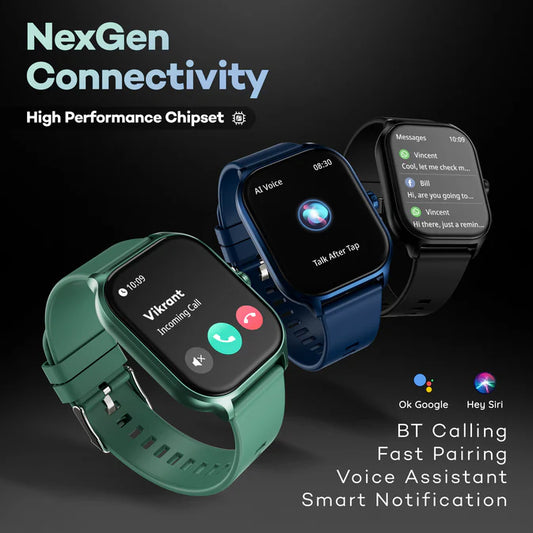 Pebble NEO PFB211 Smartwatch – 1.99″ HD Bluetooth Calling, Heart Rate & SpO₂, IP67 Water-Resistant
