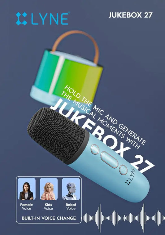 LYNE Jukebox 27 Wireless Bluetooth Speaker – Deep Bass, Portable, Long Battery Life