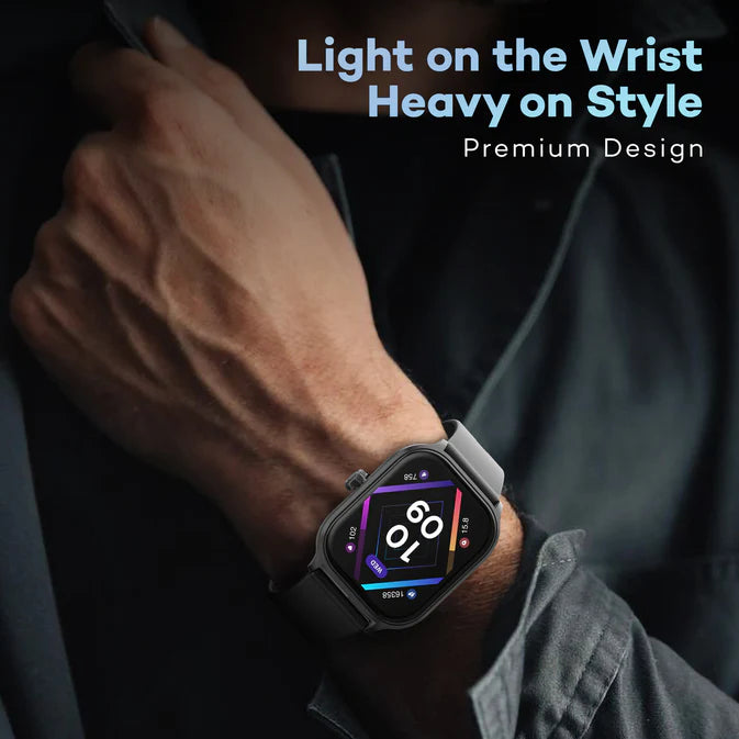 Pebble NEO PFB211 Smartwatch – 1.99″ HD Bluetooth Calling, Heart Rate & SpO₂, IP67 Water-Resistant