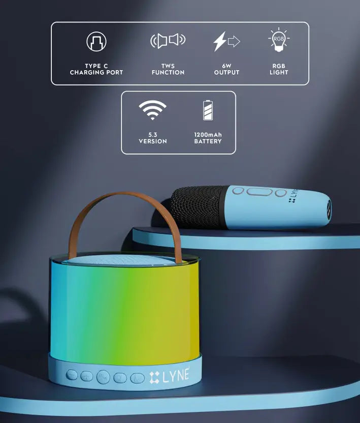 LYNE Jukebox 27 Wireless Bluetooth Speaker – Deep Bass, Portable, Long Battery Life