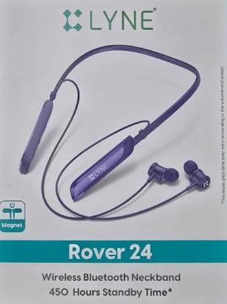 Lyne Rover 24 - Advanced Bluetooth Wireless Neckband With 35H Talk Time, 28H Music, Type-C Charging, 130Mah Battery, 11Mm Speakers, ENC