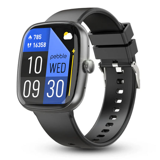 Pebble Stella - 1.83" HD Smart Watch – BT Calling, Premium Metal Build, 100+ DIY Watch Faces, Female Health & Heart Rate Tracking, 100+ Sports Modes, IP67 Dust/Sweat Proof, Smart Notifications