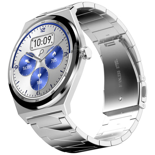 Pebble Royale Steel - Luxury Edition Smart Watch, Ultra Slim Dial, 1.43” Amoled 700 Nits Display, Always on Display, Premium Metal Build, High Grade Stainless Steel Strap, DIY Watch Faces